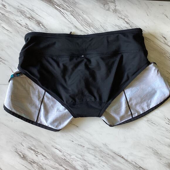 Lululemon Speed Shorts Sz 4, Palm Lace Tofino Teal, Race Running Activewear Gym - Picture 10 of 10